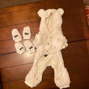 UGG DOG COAT WITH 4 PAW GLOVES